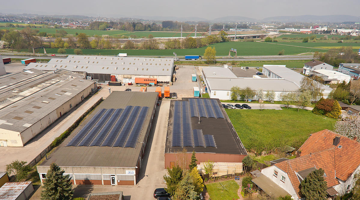 Luftbild der Firmengebäude von AGA Sanitätsartikel GmbH