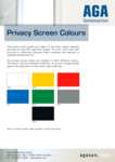 Colour selection card for AGA medical screens