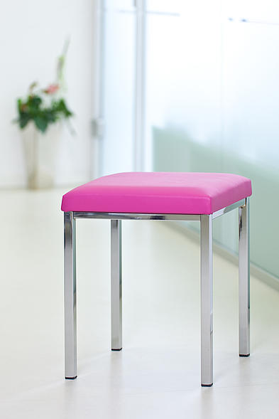 Examination stool with chrome-plated frame
